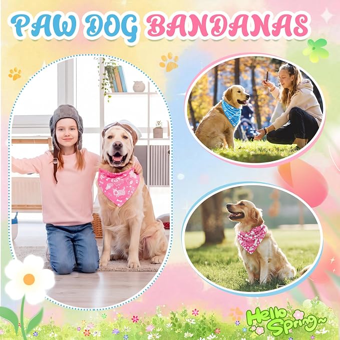 Sanwuta 60 Pcs Holiday Dog Bandanas Bulk Paw Prints Funny Dog Bandanas Adjustable Dogs Bibs Triangle Scarf Pet Costume Cute for Small to Large Pet(Paw Prints, Large)