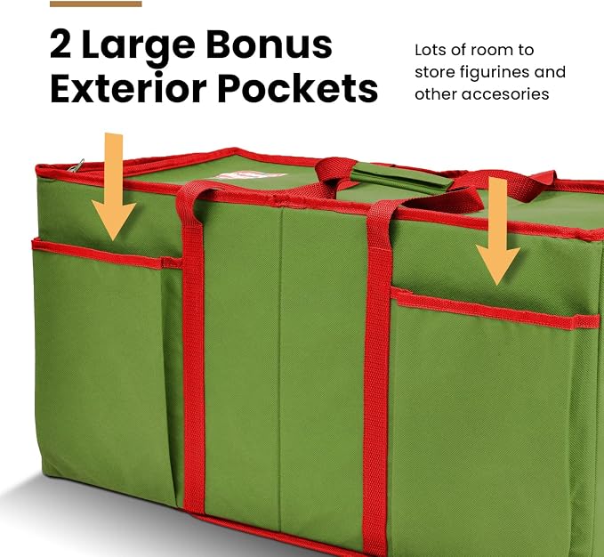 Holiday Cheer Premium Christmas Ornament Storage – Christmas Storage Container Perfect for Holiday Decorations and Ornament Storage Box – Fits 128 Holiday Ornaments – Tear-Proof Fabric | Tear-Proof Fabric, Protective Storage Container, Holiday Decorati...