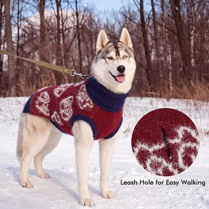 IDOMIK Dog Knitted Sweater for Puppies Cats, Soft Stretchy Dog Sweater,XS | Sleeveless Pet Pullover with Leash Hole, Cozy Knitwear with Foldable Turtleneck, Warm Winter Dog Clothes for Small Pets