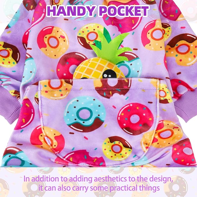 PUPTECK Soft Fleece Dog Pajamas for Small Medium Dogs, Dog Onesie Puppy Sweaters Clothes Jumpsuit Pjs, Cute Jammies Cat Coat Pet Costume Apparel