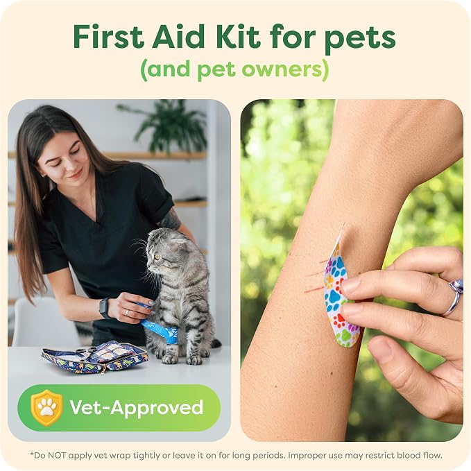 KeepGoing Pet First Aid Kit for Dogs & Cats, 99 Pc. Travel Emergency Kit | Dog & Cat Travel Accessories for Car, Camping & Hiking, Pet Essentials & Supplies