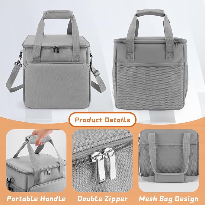 SMYV Pet Grooming Bag for Dog Grooming Supplies, Dog Tote Travel Bag for Pets Grooming Tools Kit Accessories - Grey