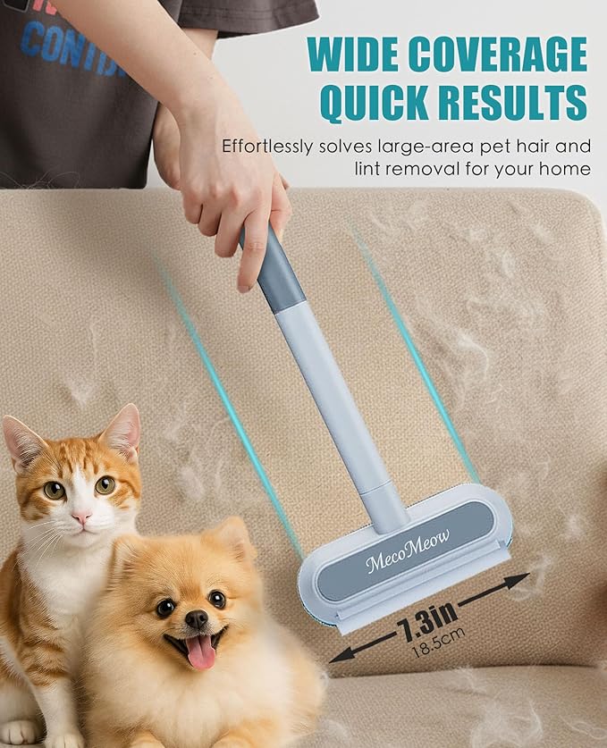 Pet Hair Removal Brush for Couch, Durable, Reusable, Washable Lint Cleaner for Dog and Cat Hair, Gentle on Furniture, Effective on Carpets, Clothing, Bedding-Basic