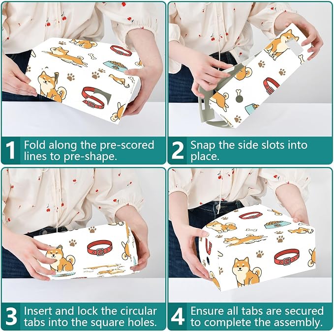 Emelivor Cute Pets Dog White Pattern Magazine Holder Set of 3 Desk File Organizer Water-resistant Vertical Folder Holder with Labels for Office Organization Book Bins for Library Classroom Home