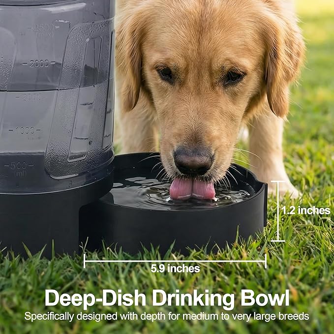 Portable Dog Travel Water Bottle 84 oz, Large Dog Water Bottle Bowl Dispenser, Leak Proof Pet Water Bottle for Dogs, Camping Hiking Walking Beach Car Outdoor Essentials