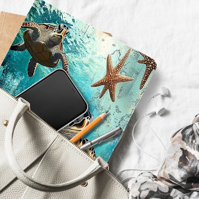 for Microsoft Surface Pro X/Pro X Plus-13 2019/2020/2021/2024 Tablet Case,Auto Wake/Sleep,Adjustable Stand Protective Cover - Sea Turtle