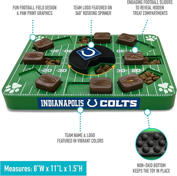 Pets First NFL Indianapolis Colts Puzzle Toy - Interactive Dog Puzzle Treat Toy (Pack of 2)