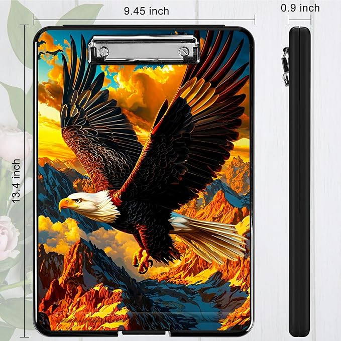 Mountain Eagle A4 Clipboard with Storage Pen Holder, Clipboards Organizer Nursing Clipboard Foldable File Folder Plastic Clipboard Folio Clip Board for Office Students Classroom Doctor