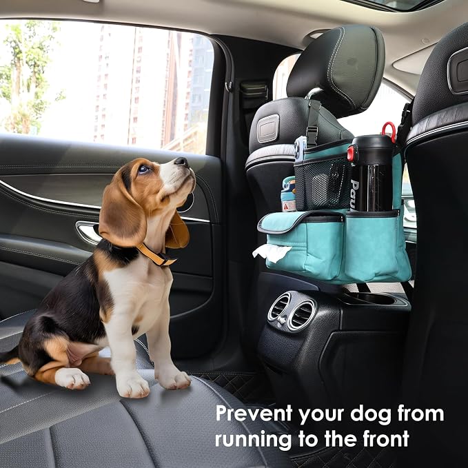 Leather Car Seat Organizer for Handbag/Purse – Fits Between Front Seats, Holds Wallet, Phone & Essentials. (Modle A/Blue)