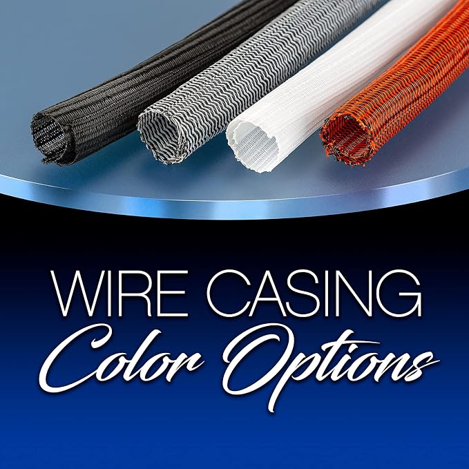 Maximm Cable Management Wire Loom 6ft 1 Inch Black and Orange Split Cord Protector 2 Pack