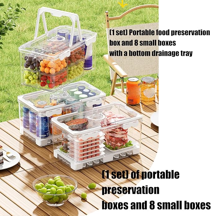 Transportable Hand Carry Food Storage Container Produced from PET Exemplary for Daily Commuting Outdoor Picnics and Home Organization