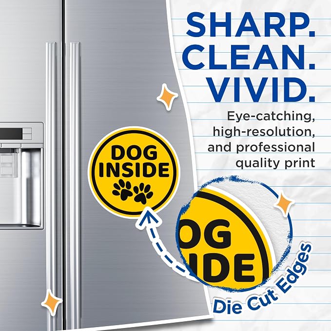 (2 Pack) Dog Inside Magnets - Fur Baby On Board - Dog in Car - 5" On Longest Side - Premium Magnet - for Cars, Refrigerators, Toolboxes, Lockers - Made in USA - MAG1120