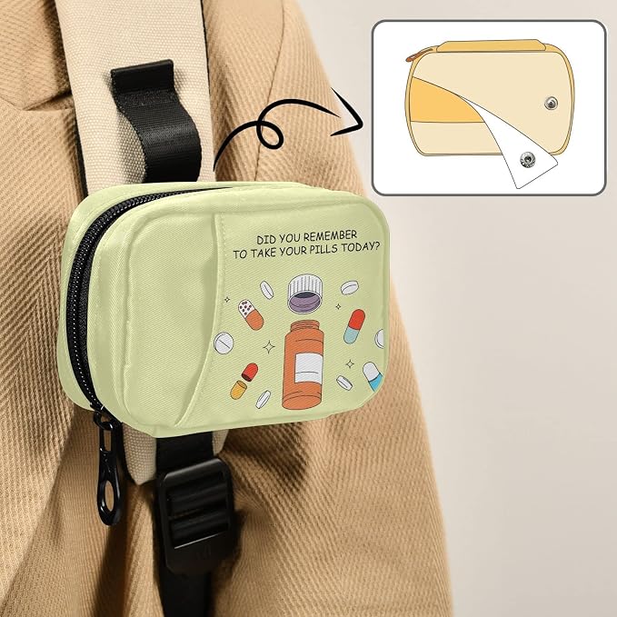 Naanle 7 Day Pill Case Bag - Portable Weekly Pill Organizer with Zipper, Compact Size for Vitamin Supplement Holder