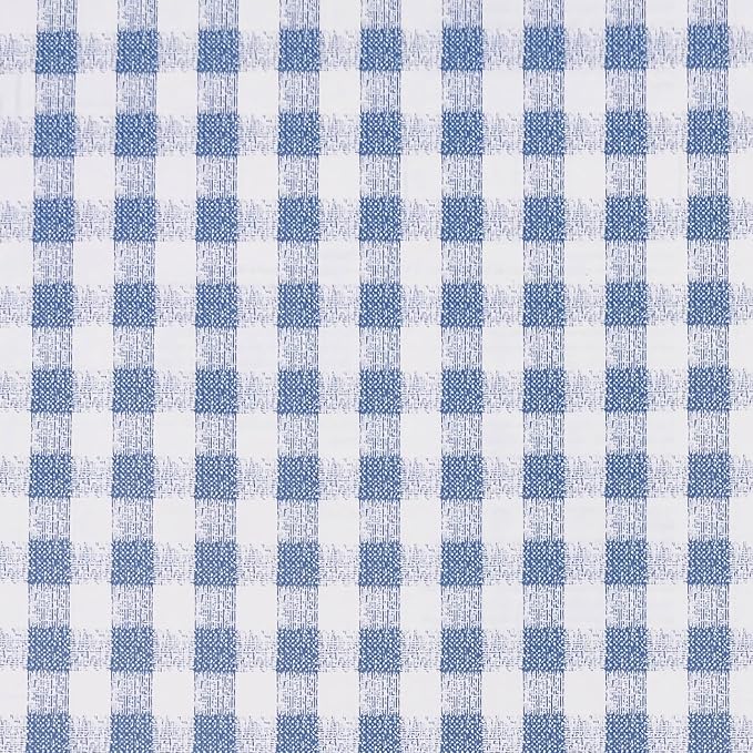 Mediterranean Style Furniture Paper Blue-White Gingham Countertop Door Sticker Shelf Liner 17.7inch by 9.8 Feet by LoveFaye