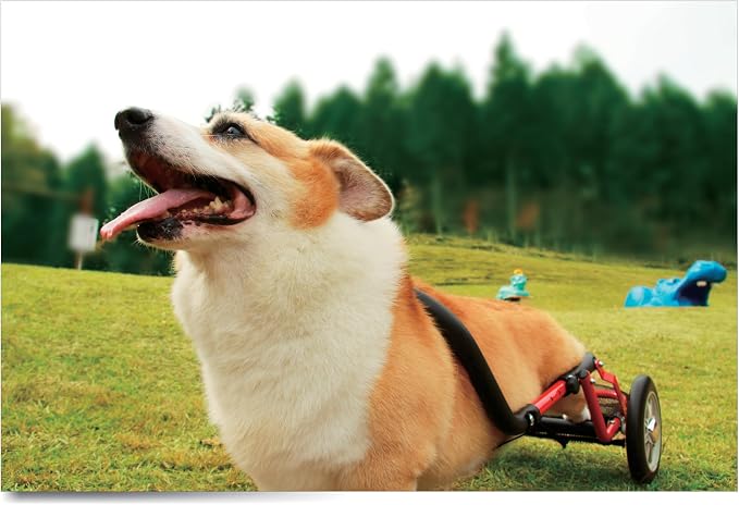 PaletteLife Corgi Dog Wheelchair for Back Legs, Adjustable Dog Cart with Wheels, Lightweight Rear Leg Mobility Support for Disabled, Injured & Senior Dogs