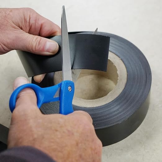 Master Magnetics Flexible Magnet Strip with Black Vinyl Coating, 1/32"" Thick, 3"" Height, 50 Feet, 1 Roll