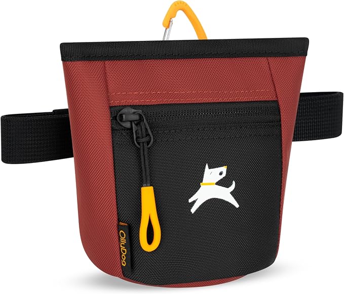 OllyDog, Goodie Treat Bag, Dog Treat Training Pouch | Magnetic Closure | 3 Ways to Wear | Hands-Free Waist Belt | Water-Resistant Recycled Vegan Fabric (Cider)