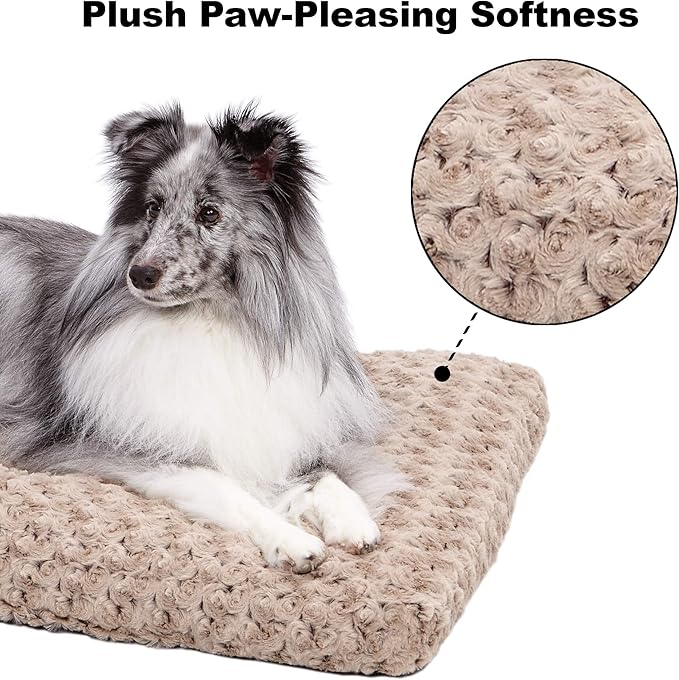 MidWest Homes for Pets XL QuietTime Deluxe Mocha Ombré Swirl Plush Pet Bed, Machine Washable, Non-Skid Bottom, Soft Crate Mat for 48-inch Crates