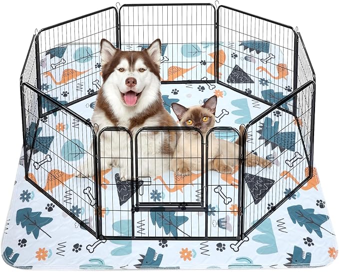 FURTIME Washable Pee Pads for Dogs, Super Absorbent, 1 Pack 72"x72" Blue | Super Absorbent Reusable Training Dog Pads, 100% Waterproof Non-Slip Dog Mat for Whelping, Housebreaking