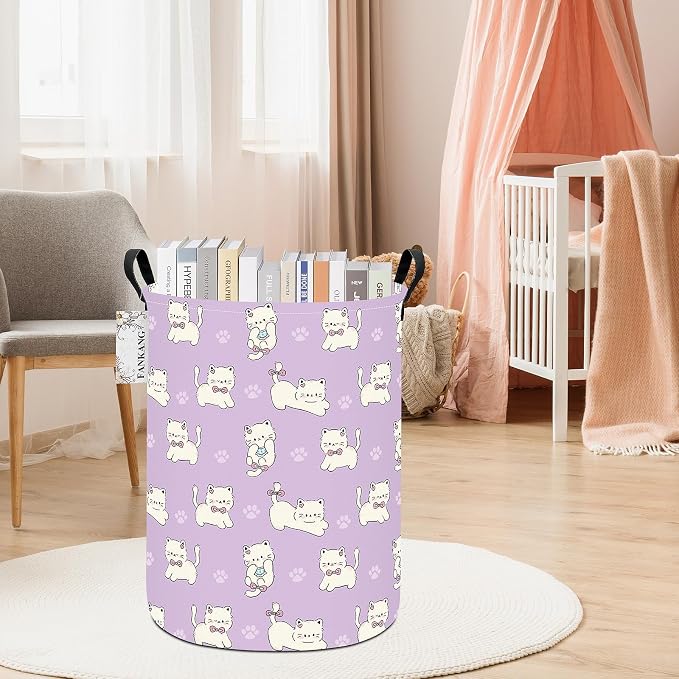 Cat Storage Bin Foldable Nursery Organizer Basket | Foldable with Waterproof PE Coating Organizer Bin for Kids Boys and Girls,Office,Bedroom,Clothes