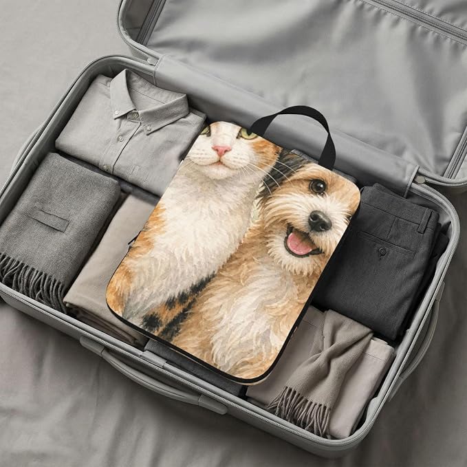 Garden Pet Friends 4 Set Compression Packing Cubes | Expandable Travel Organizers For Suitcases, Carry-On Bags, Business Trips, Camping, And Closet Storage