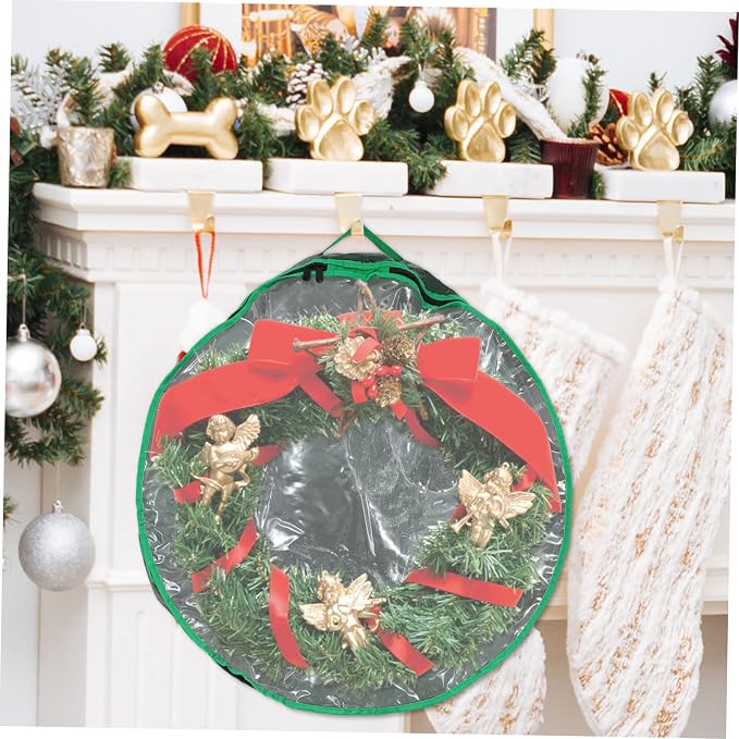 NOLITOY 1pc Christmas Wreath Storage Bag Window Packing Container for Holiday Decorations and Supplies for Organizing Seasonal Decor