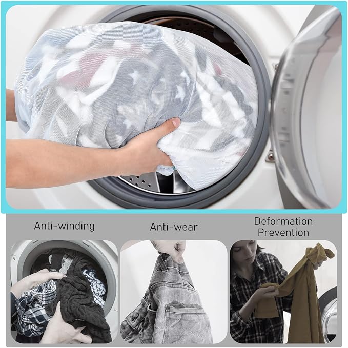 OTraki Large Mesh Laundry Bags 28x35 inch Zipper Mesh Lingerie Bags for Washing Delicates Net Laundry Mesh Bag Machine Washable for Dorm Hotel Camp Don't Drying, Melting 140-176℉, White | for Washing Delicates Net Laundry Mesh Bag Machine Washable for ...