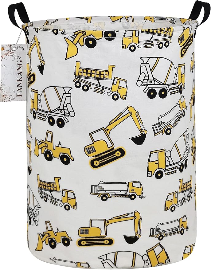 Storage Bin Foldable Nursery Organizer Basket Excavator | Foldable with Waterproof PE Coating Organizer Bin for Kids Boys and Girls,Office,Bedroom,Clothes