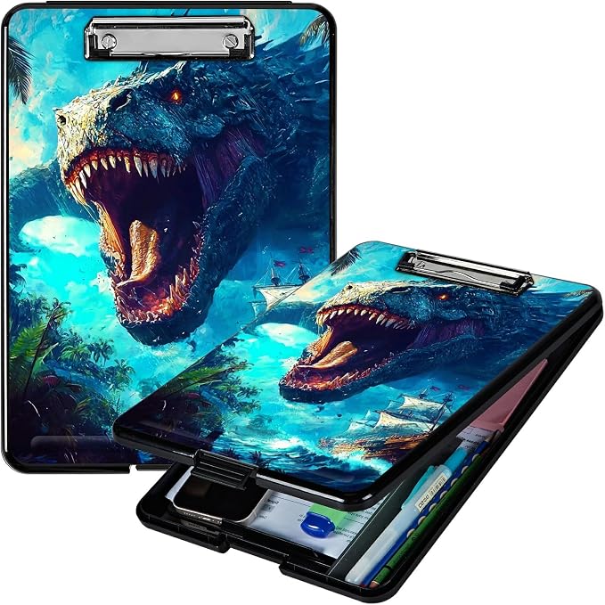Ocean Dragon A4 Clipboard with Storage Pen Holder, Clipboards Organizer Nursing Clipboard Foldable File Folder Plastic Clipboard Folio Clip Board for Office Students Classroom Doctor