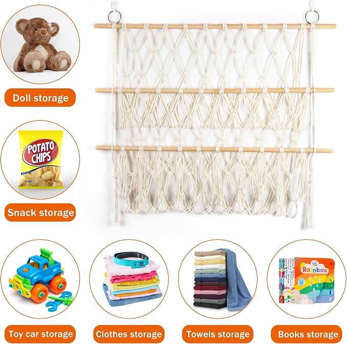 Over Door Stuffed Animal Storage Net Hammock Wall Hanging Toy | Organizer Holder Display Hanging Plush Toy Net for Corner Wall Stuffed Animal Storage display 29.9" H x 31.5" W