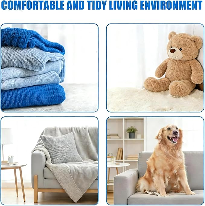Newly Upgraded 2.1-in Pet Hair Remover for Laundry – Reusable Dog & Cat Hair Catcher for Washer & Dryer – Effective Lint & Fur Remover for Clothes & Bedding – Gentle on Fabrics, Eco-Friendly (Blue)
