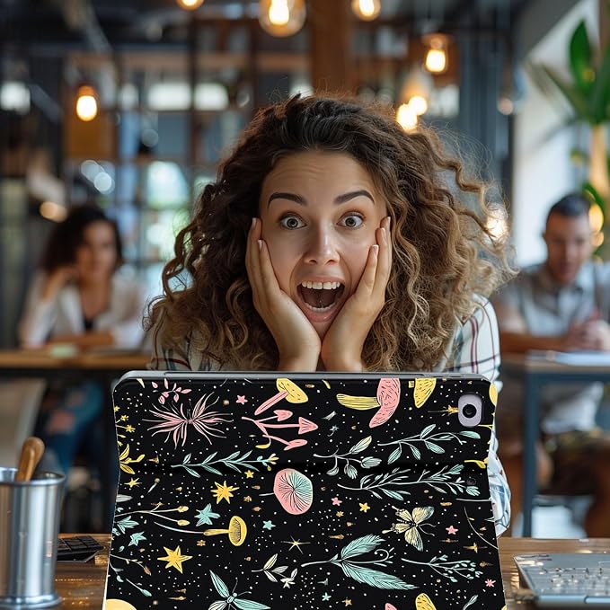 for Microsoft Surface Pro 8-13" 2021 Tablet Case,Auto Wake/Sleep,Adjustable Stand Protective Cover - Starry Mushroom Plant