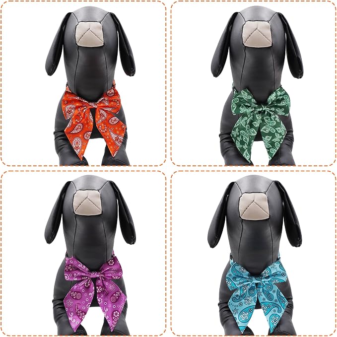 PET SHOW 10 Pack Paisley Sailor Dog Bowties for Large Dogs
