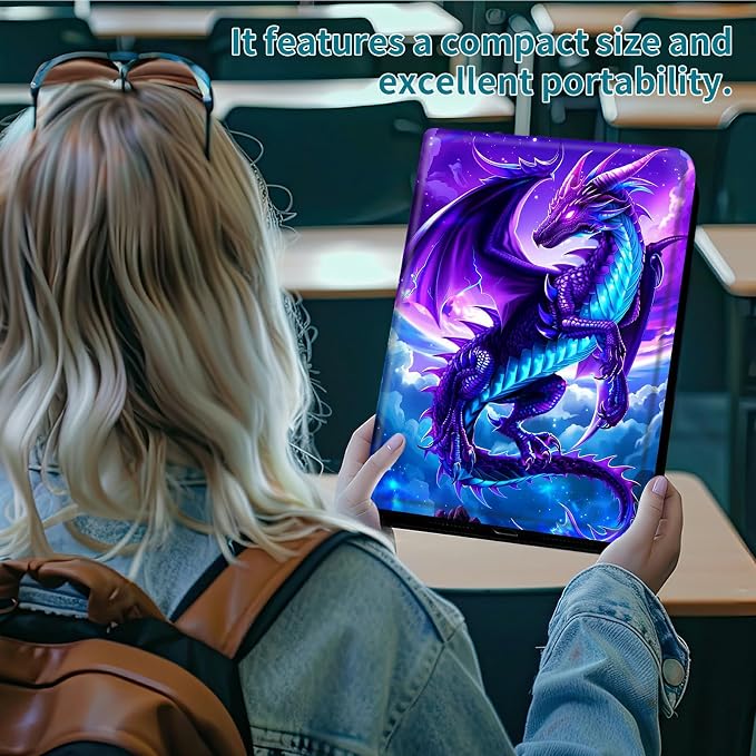 Case for Samsung Galaxy Tab S7 FE 2021/S7 Plus 2020/S8 Plus 2022 12.4 Inch, 360 Degree Rotating Stand with Multi-Angle Vertical Shockproof Shell for Women Men, Galaxy Purple Dragon