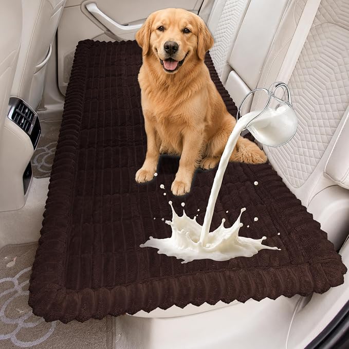 Dog Bed for Car Back Seat, Waterproof Dog Blanket for Car, Dark Brown | Dog Bed for Car, Back Seat Dog Bed, Washable & Non-Slip Travel Pet Mat for For the Back Seat and Trunk, Fits Car, Truck & SUV