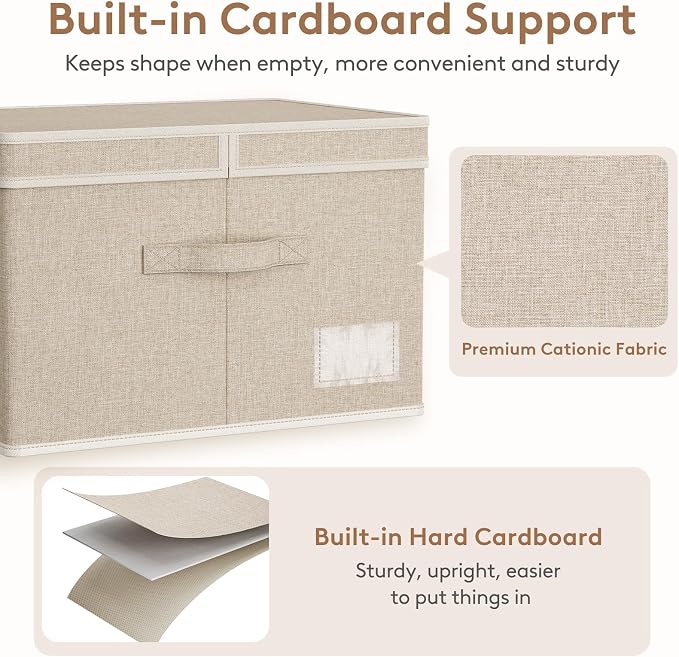 Lifewit Fabric Foldable Storage Bins with Lids and Handles,34.5L,3 Pack