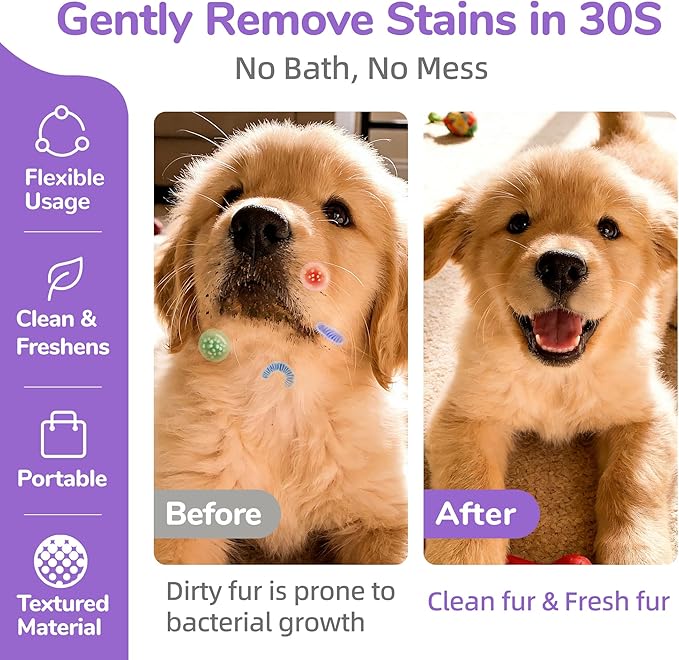 Dog Eye Wipes, 120 Count Cat Eyes Cleaning Wipes Gentle Pet Tear Stain Remover, Hypoallergenic Puppy Dogs Eye Wash Cleaner for Debris Discharge Mucus, Vet Recommended Aloe Chamomile Pets Wipe Pads