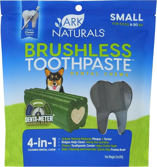 Ark Naturals Brushless Toothpaste, Dog Dental Chews for Small Breeds, Freshens Breath, Helps Reduce Plaque & Tartar, 12oz, 1 Pack