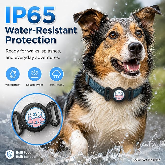 GPS Collar for Dogs, Pet Tracker for Dogs (Android Only), Waterproof Smart Tag Compatible with Google Find My, No Monthly Fee, Dog GPS Tracker Collar for Small Large Dogs (Android Tracker for Dog)