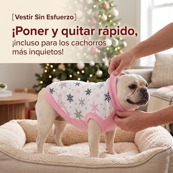 Dog Shirt, Red Snowflake Dog Clothes for Small to Medium Dogs, Unisex Dog Apparel for Holiday Celebrations, M