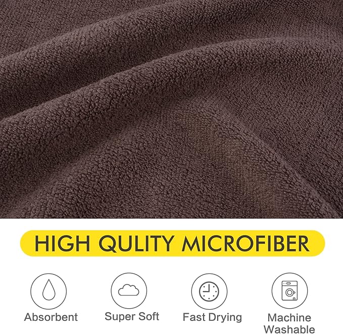 KinHwa Dog Towel Super Absorbent Pet Bath Towel Microfiber Dog Drying Towel for Small, Medium, Large Dogs and Cats 30inch x 50inch Brown