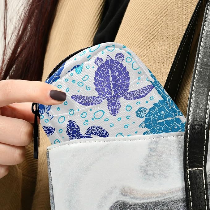 Turtle Ocean Animal Pill Case, Weekly Portable Pill Bag Container 7 Days Cute Pill Box Organizer Vitamin Supplement Holder with Zipper for Travel Family Business