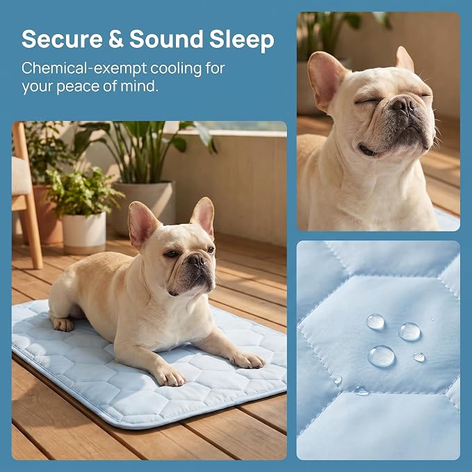 Dog Cooling Mat for Large Dogs,Washable Self Cooling Pet Pad with Non Slip Bottom,Portable Ice Silk Cooling Bed for Medium Large Dogs,Foldable Cooling Blanket for Indoor Outdoor Crate Use(XXL，Grey