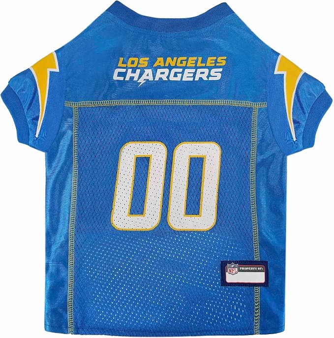 Pets First NFL Los Angeles Chargers Dog Jersey, Size X-Small, Football Shirt Costume for Pet, Dog Sports T-Shirt, NFL Team Clothing for Cats, Licensed Pet Apparel Available in 7 Sizes and 32 Teams