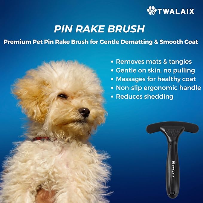 8 in 1 Pet Grooming Kit for Dogs & Cats – Deshedding Brush, Undercoat Rake, Slicker Brush, Nail Clipper, Scissors & Bath Brush for All Coat Types