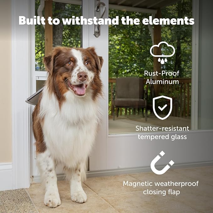 PetSafe Sliding Glass Pet Door, 1 Piece, Large-Tall Dogs to 130 lb, White