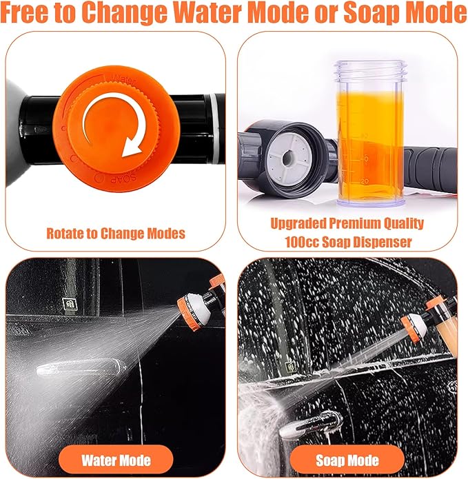 Dog Shower Attachment Water Hose Nozzle Sprayer Set with Metal 3-Way Shower Diverter & 100inches Long Hose for Bathroom Shower Arm Easy Indoor Outdoor Pet Pup Dog Washing Hose attachment