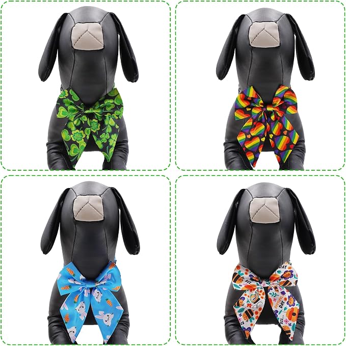 PET SHOW 10 Pack Holiday Spring Sailor Dog Bowties for Large Dogs