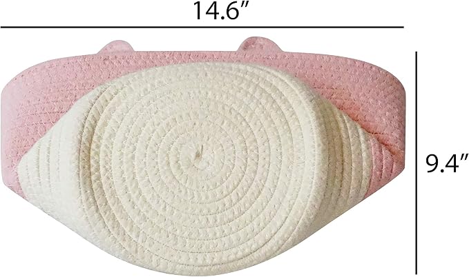 T&T Homewares Small Cute Pink Bunny Toy & Laundry Basket for Nursery Storage, Woodland Nursery Decor