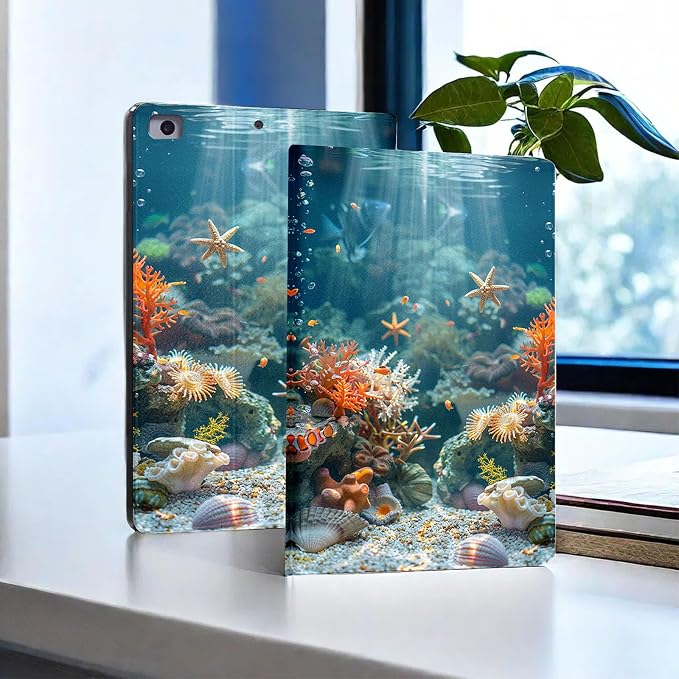 for Microsoft Surface Pro 8-13" 2021 Tablet Case,Auto Wake/Sleep,Adjustable Stand Protective Cover - Underwater World